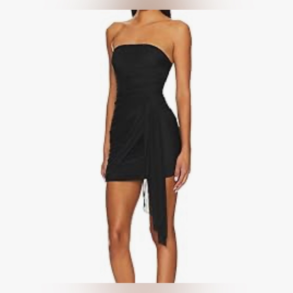 ALENDA DANMOS  Strapless Bodycon Mini Dress Corset Tube Short Dresses Ruched